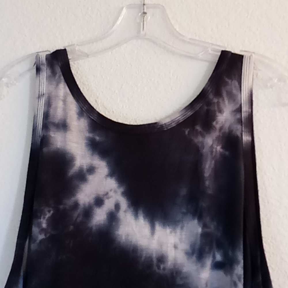 NEW Sejour Sz 3X Navy Tie Dye Round Neck Sleeveless Lounge Maxi Dress A13 X P - Picture 4 of 11